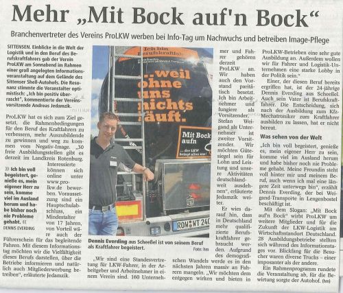Bericht aus der Zevener Zeitung vom 03.07.12