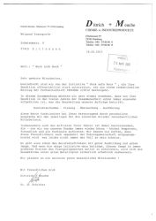 Feedback von Dittrich + Meuche an Weigand-Transporte