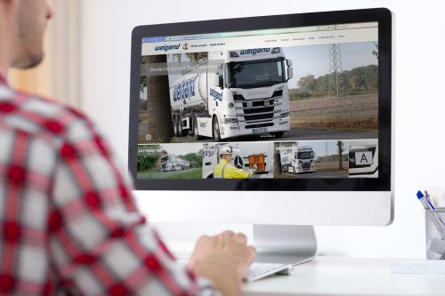 Startseite der neuen Internetseite von Weigand-Transporte