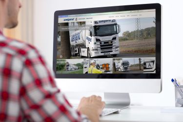 Startseite der neuen Internetseite von Weigand-Transporte