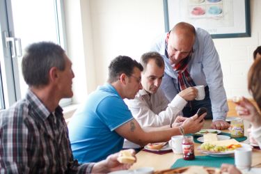 Weigand-Transporte - gemeinsames Frühstück der Kollegen